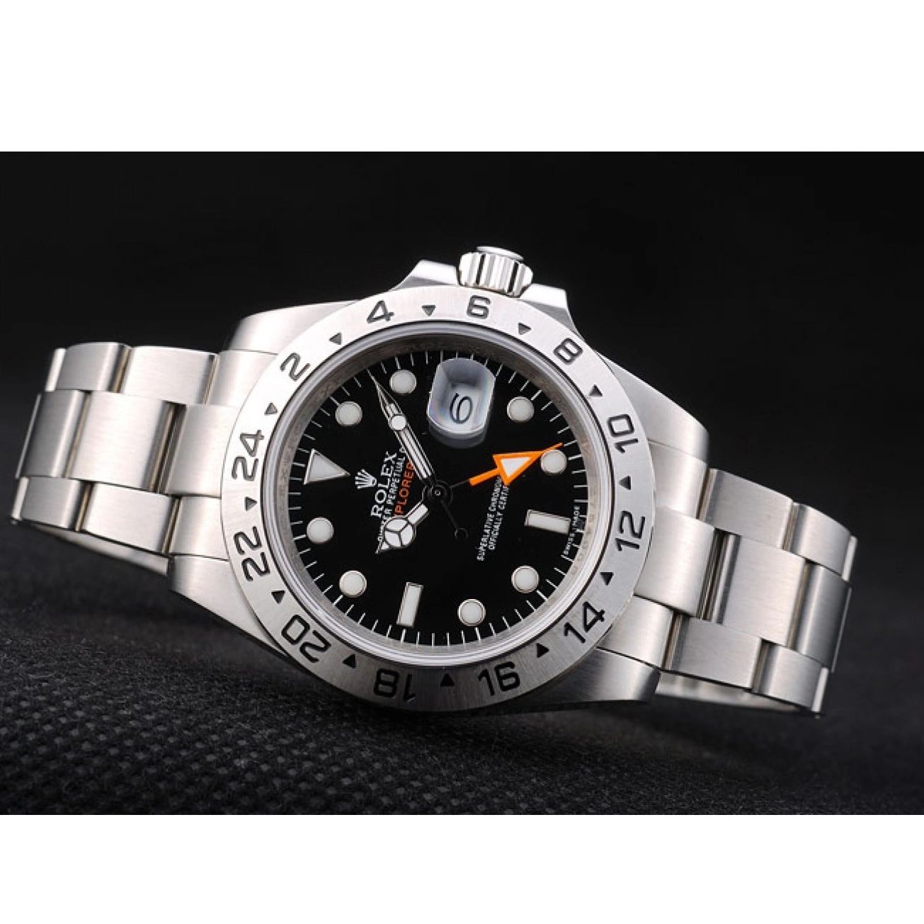 Good Copy Rolex Watches Watch Dial Rolex Black Explorer Steel Stainless Bezel 0713